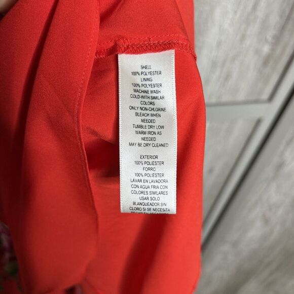 Eliza J Dress High Low Halter Top Red Color Floral Print Size 4 - Picture 6 of 8